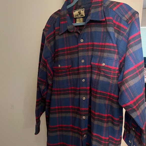 Blue and Red Plaid Button-Up Shirt - Picture 1 of 2